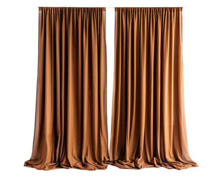 Brown curtain isolated on transparent background