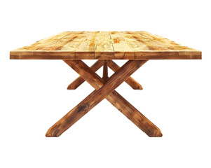 Wooden table isolated on transparent background