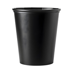 Black paper cup isolated on transparent background