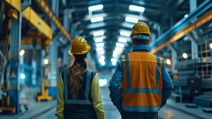  Industrial Engineers Standing Surround By Pipeline Parts in the Middle of Enormous Heavy Industry Manufacturing Factory