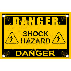 Danger, shock hazard, sign vector