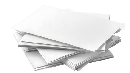 Folded sheets of white paper,on white background