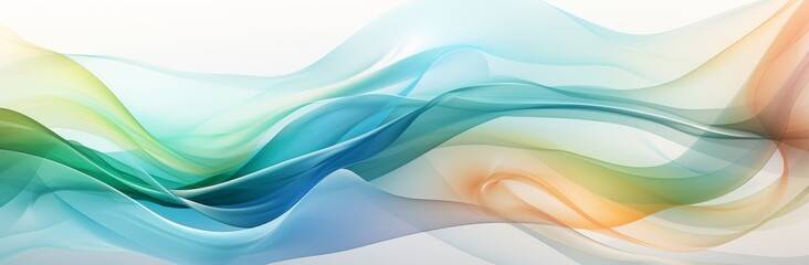Elegant abstract background with a smooth wave pattern featuring flowing lines in shades of blue, teal, and brown, offering a sense of fluidity and tranquility for various design uses