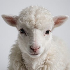 Fototapeta premium White Lamb Face Close-Up