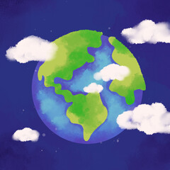 Planeta tierra estilo acuarela