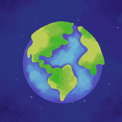 Planeta tierra estilo acuarela