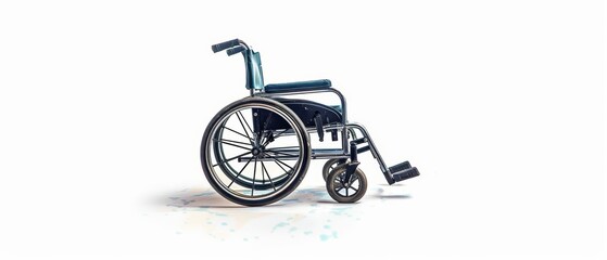 A small painting of a wheelchair symbolizes mobility and accessibility in healthcare, presented on an isolated white background
