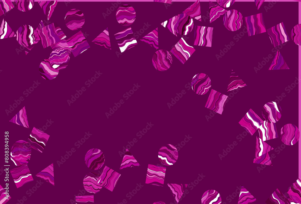 Poster light purple vector pattern in polygonal style with circles.