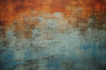 High-resolution image depicting a grunge-style textured wall with a contrast of orange and blue shades, ideal for backgrounds in graphic design or as a visual element in creative projects