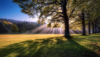 Row of Trees in a Meadow