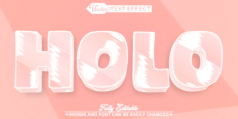 Cartoon Pink Soft Holo Vector Editable Text Effect Template