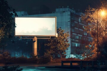 customizable billboard mockup for advertising presentation in urban night setting 3d rendering 19