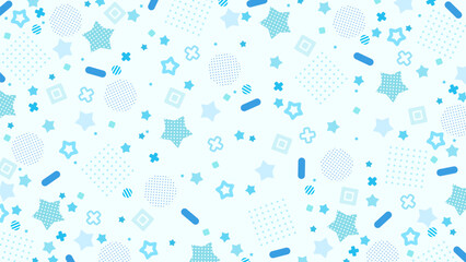 ランダムな星と幾何学模様のパターン背景