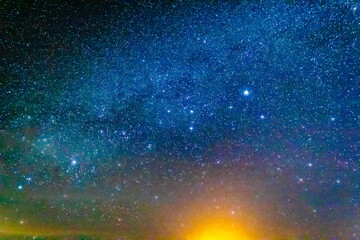 Starry sky in rural area in the countryside in Monte Escobedo Zacatecas