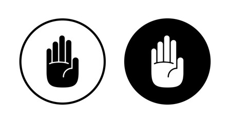 Hand icon vector isolated on white background. Hand gesture. hand stop