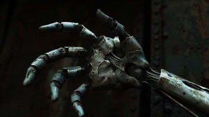 A steampunk robotic hand.