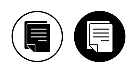 Document icon vector isolated on white background. Paper icon. File Icon