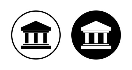 Bank icon vector isolated on white background. bank vector icon, museum, university