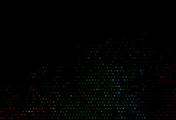 Dark multicolor, rainbow vector template with poker symbols.