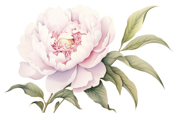 PNG Botanical illustration peony blossom flower plant.