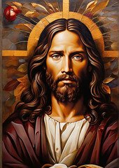 Portrait of Jesus Christ. AI generated 1