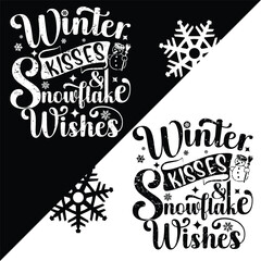 Winter kisses snowflake wishes, winter designs
