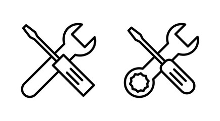 Repair tools icon set. tool icon vector. setting icon vector. Wrench and screwdriver. support, Service
