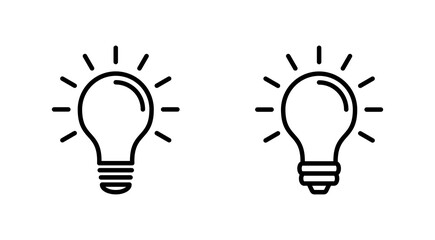 Lamp icon set. Light bulb icon vector. idea symbol.