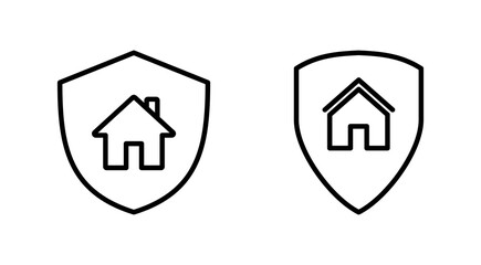 Home insurance icon set. home protection icon