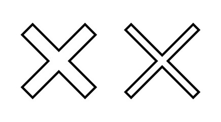 Close icon set. Delete icon vector. cross sign