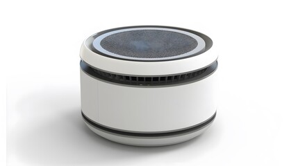 A compact air purifier with a HEPA filter, isolated on a white background