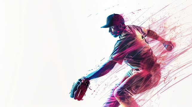Silhouette of BaseBall Player in Action