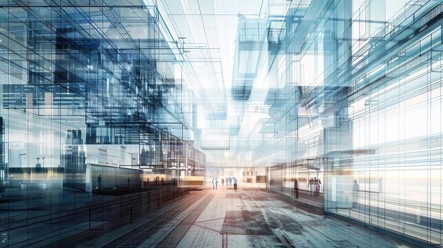 Architectural blueprint overlaid with digital enhancements, merging physical and digital planning processes