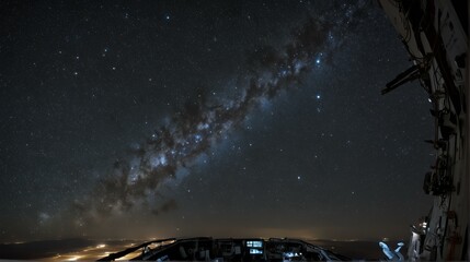 View of the galaxy from a spaceship