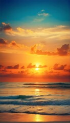 Beautiful sunset beach landscape, exotic tropical island nature