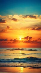 Beautiful sunset beach landscape, exotic tropical island nature