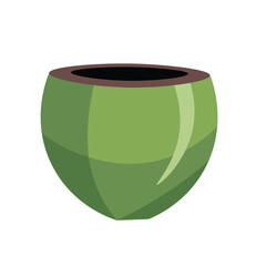 Empty green pot vector illustration, flowerpot or planter image, planterette clip art isolated
