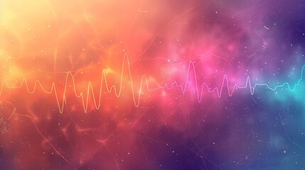 Science and Health Concept : ECG pattern over abstract gradient colorful background