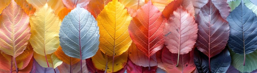 Obraz premium pre-winter leaves montage of leaves with lively fall tones