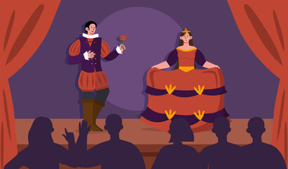 Theater performance vector concept