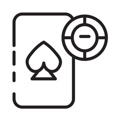 Casino Card Chip Line Icon