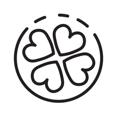 Clover Gambling Luck Line Icon