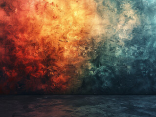 Fiery Red to Cool Blue Gradient Abstract Wall Texture