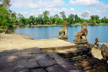 Siem Reap, Cambodia -December 11, 2023 : Angkor Wat temple complex in Cambodia. The largest temple...