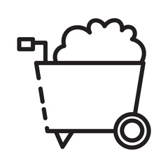 Site Wheel Barrow Line Icon