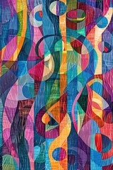 Creative Dance of Colorful Threads in Abstract Background