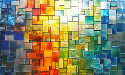 Stained-glass square blog full color.  - 808433349