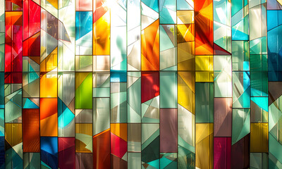 Stained-glass square blog full color.  - 808433371