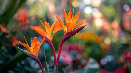 Shallow focus of Flor Ave del Paraiso flower in the garden