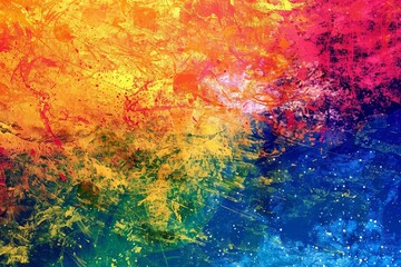 Expressive brushstrokes and vibrant hues in an abstract nebula painting